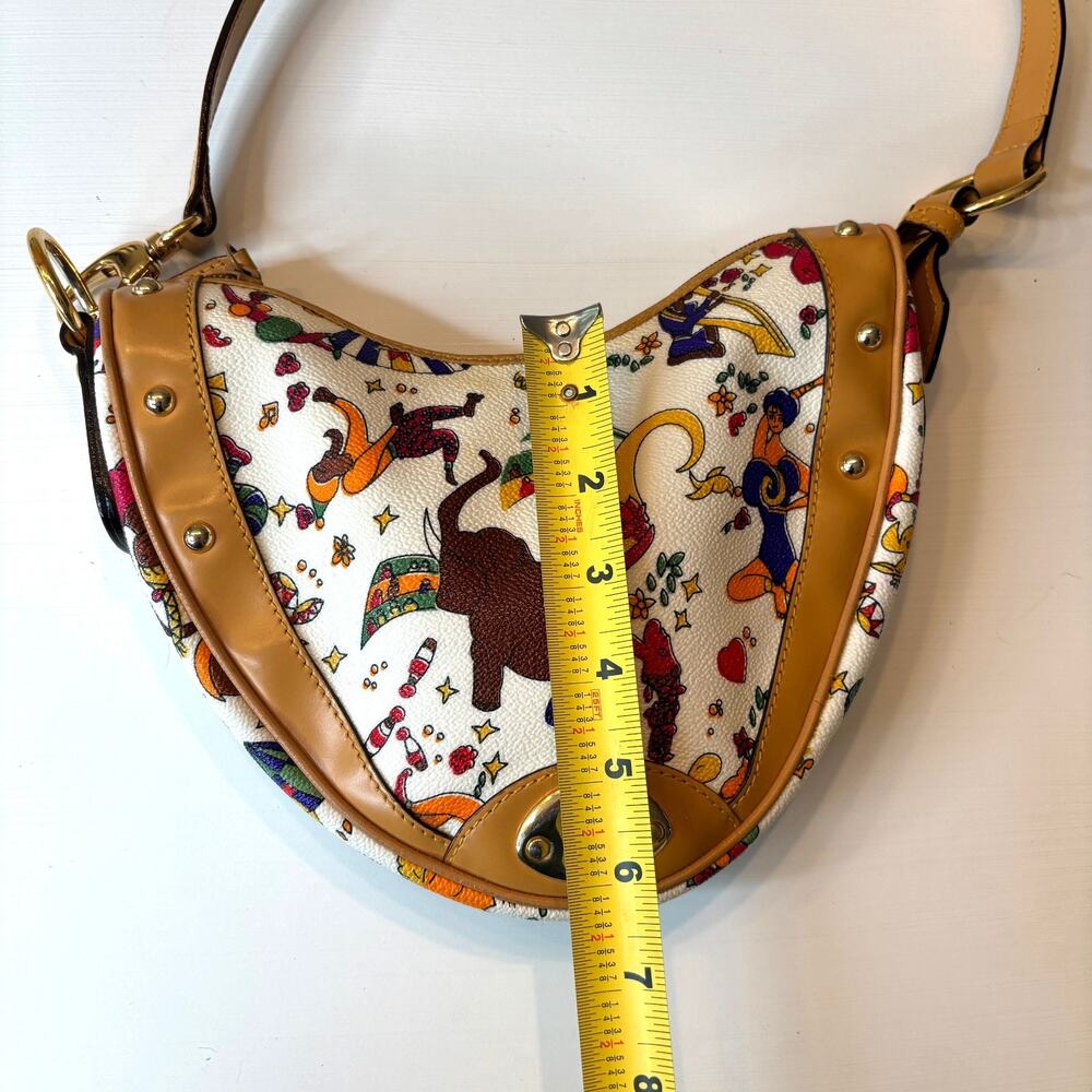 Piero Guidi Magic Circus Mini Crescent Shoulder Bag White Multicolor Italy - Picture 7 of 10